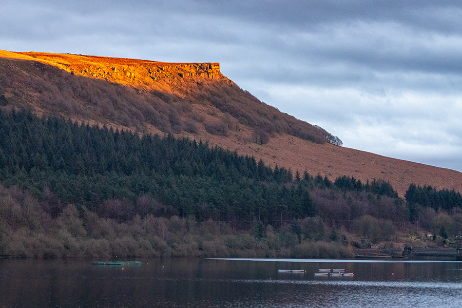 Bamford Edge above Bamford and Ladybower Reservoir